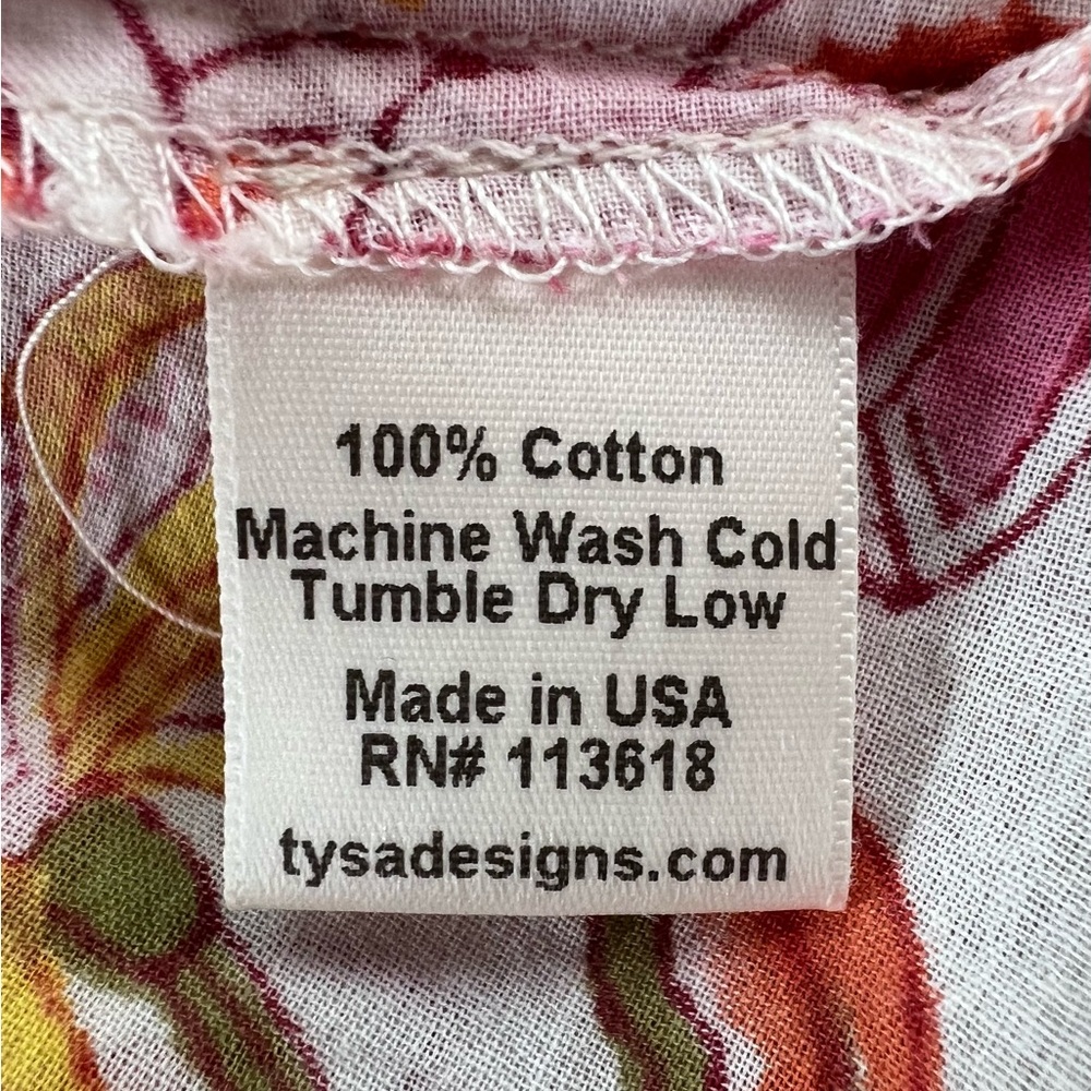 Tysa Design Floral Cotton Maxi Dress Block Print Cotton Boho Sundress Medium - Picture 8 of 13